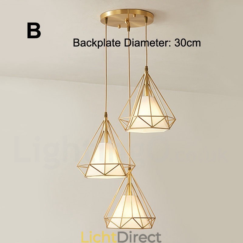 Rustieke Lodge Nordic Stijl Hanglamp van Zuiver Messing met Stoffen Kap