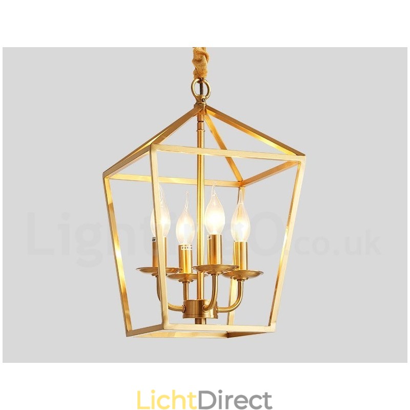 Puur messing rustieke lodge hanglamp in Scandinavische stijl