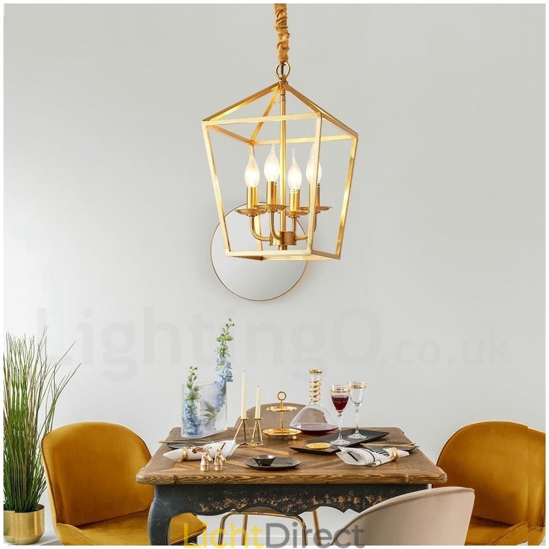 Puur messing rustieke lodge hanglamp in Scandinavische stijl