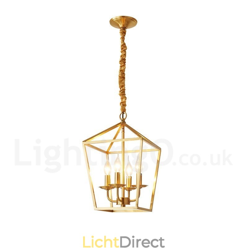 Puur messing rustieke lodge hanglamp in Scandinavische stijl