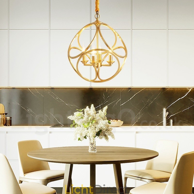 Puur messing rustieke lodge hanglamp in Scandinavische stijl