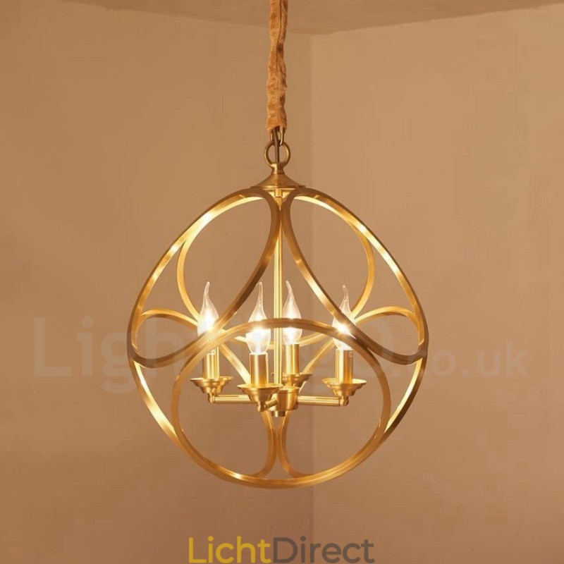 Puur messing rustieke lodge hanglamp in Scandinavische stijl