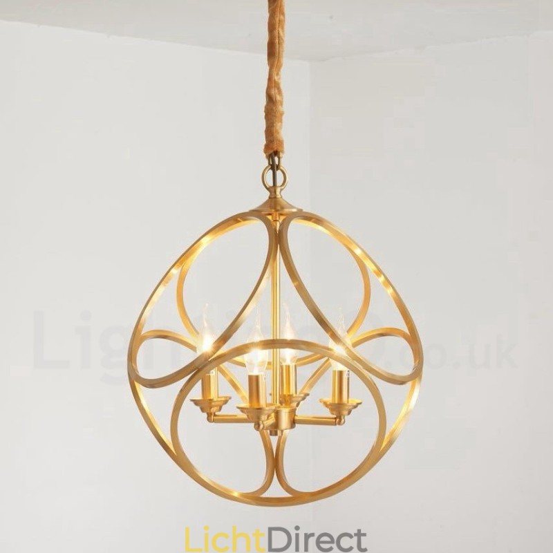 Puur messing rustieke lodge hanglamp in Scandinavische stijl