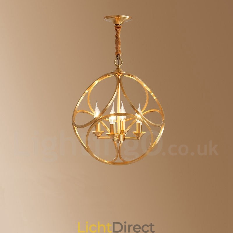 Puur messing rustieke lodge hanglamp in Scandinavische stijl