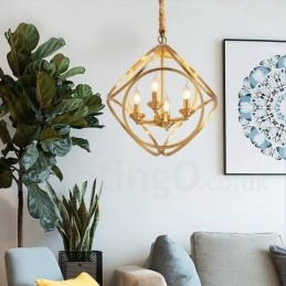 Puur messing rustieke lodge hanglamp in Scandinavische stijl