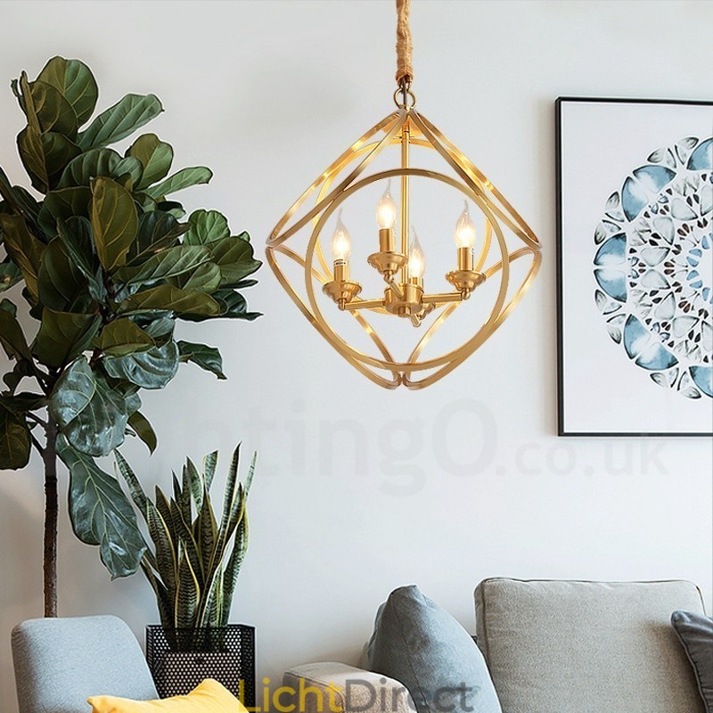 Puur messing rustieke lodge hanglamp in Scandinavische stijl