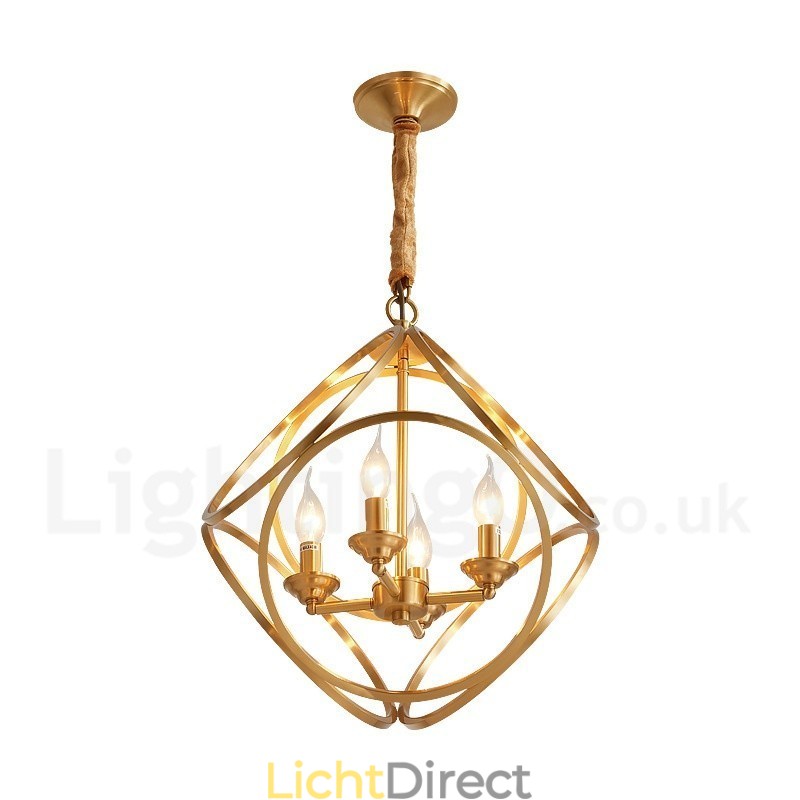 Puur messing rustieke lodge hanglamp in Scandinavische stijl