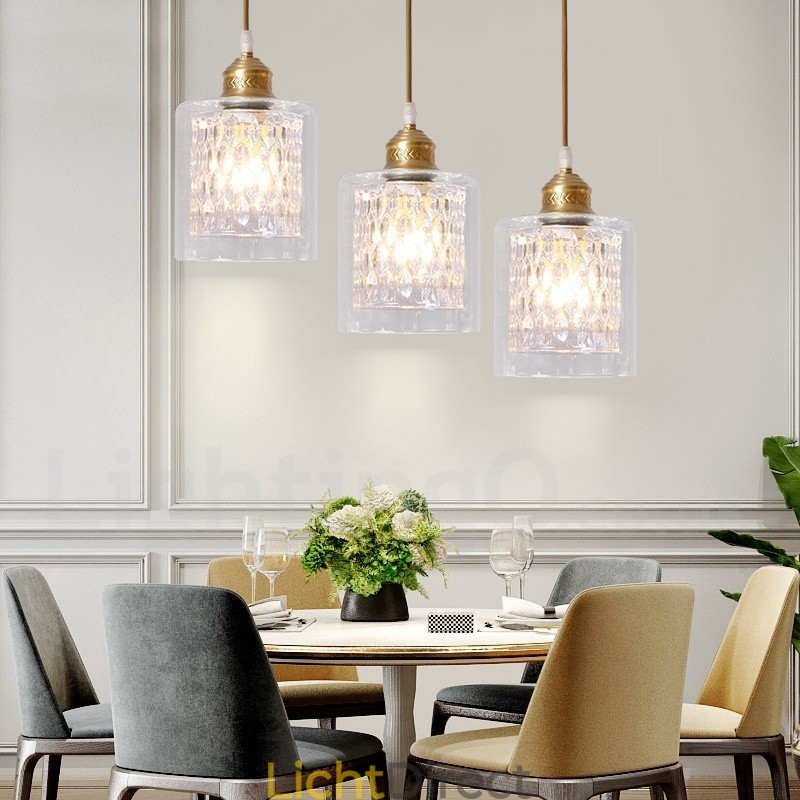 Puur messing rustieke lodge hanglamp in Scandinavische stijl met glazen kap