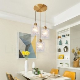 Puur messing rustieke lodge hanglamp in Scandinavische stijl met glazen kap