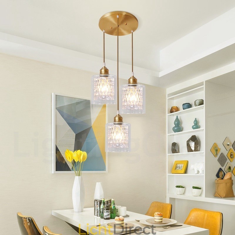 Puur messing rustieke lodge hanglamp in Scandinavische stijl met glazen kap