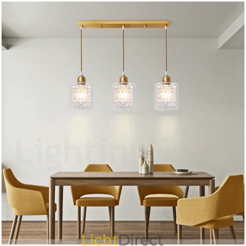 Puur messing rustieke lodge hanglamp in Scandinavische stijl met glazen kap