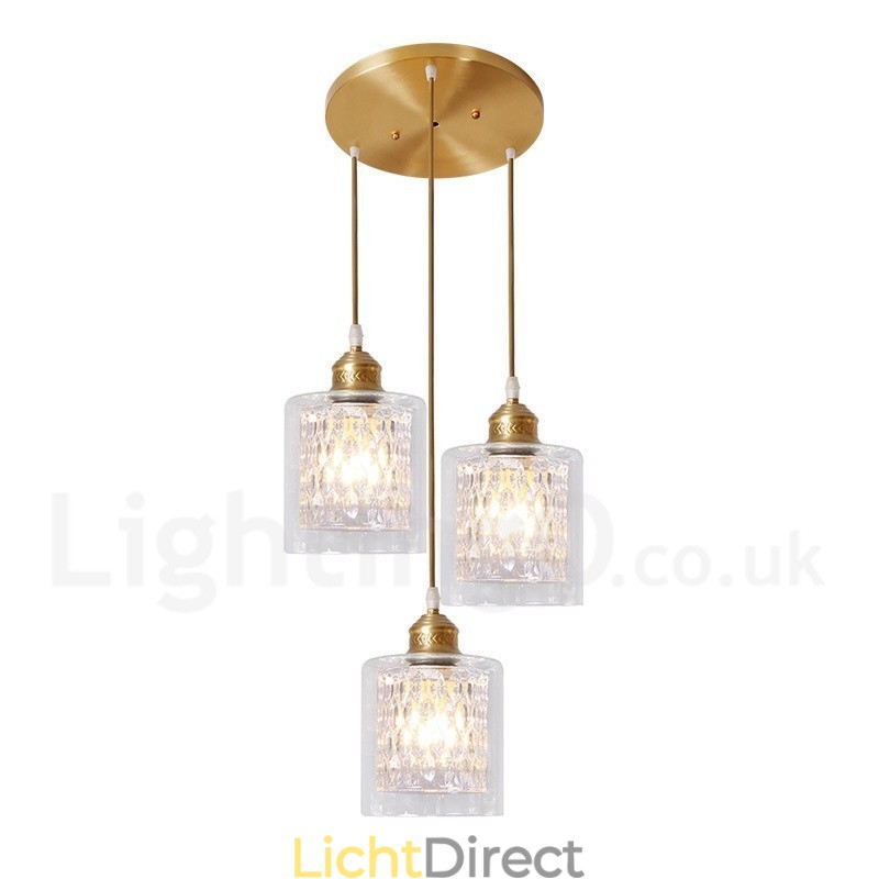 Puur messing rustieke lodge hanglamp in Scandinavische stijl met glazen kap