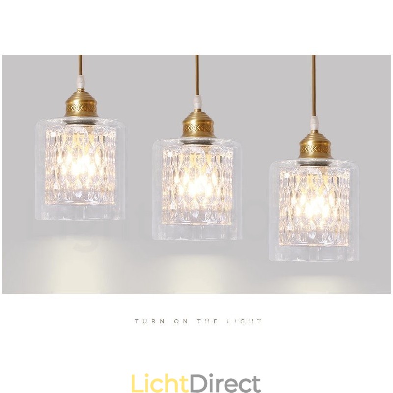 Puur messing rustieke lodge hanglamp in Scandinavische stijl met glazen kap