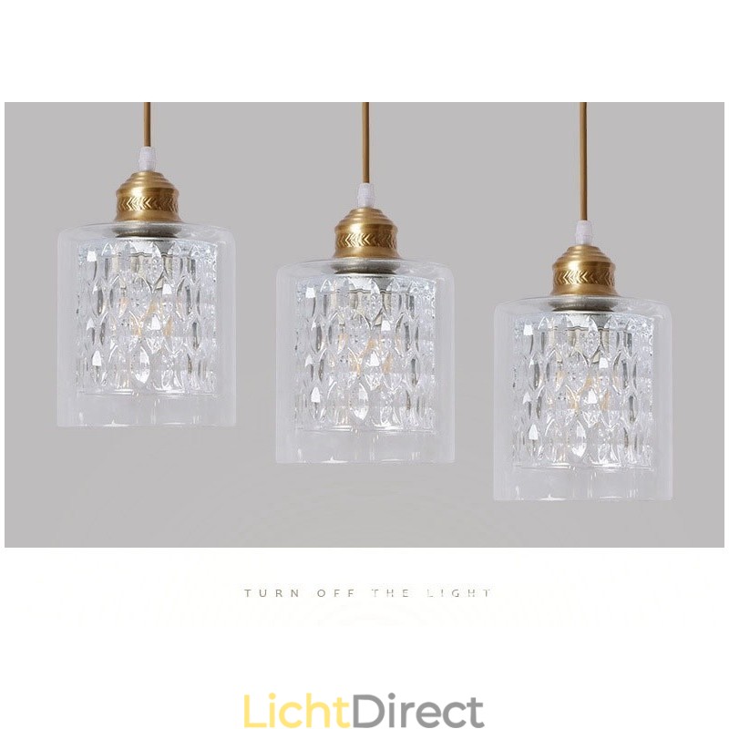 Puur messing rustieke lodge hanglamp in Scandinavische stijl met glazen kap