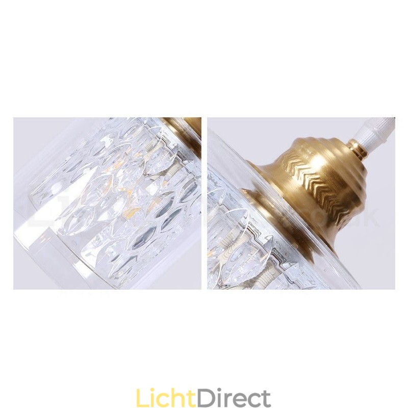 Puur messing rustieke lodge hanglamp in Scandinavische stijl met glazen kap