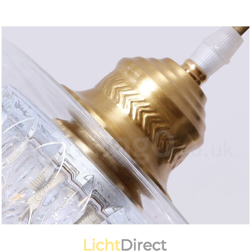 Puur messing rustieke lodge hanglamp in Scandinavische stijl met glazen kap