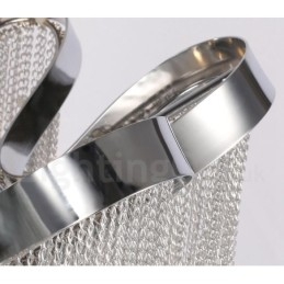Aluminium kwastjes kroonluchter design hanglamp zilverkleur
