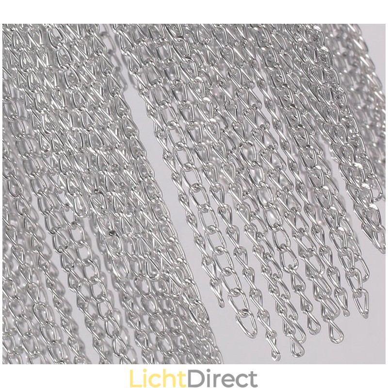 Aluminium kwastjes kroonluchter design hanglamp zilverkleur