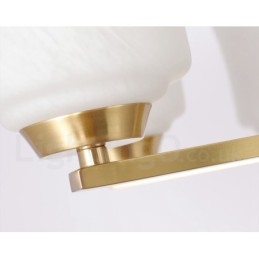 6-lichts puur messing grote luxe rustieke retro vintage messing hanglamp met glazen kappen