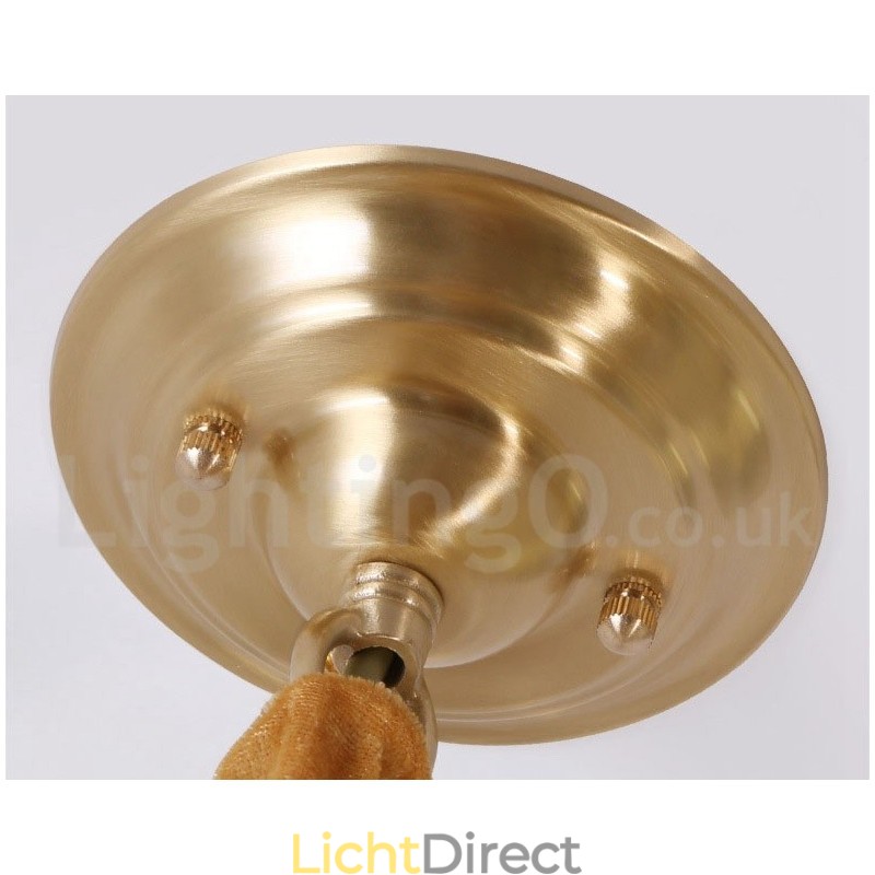 Puur messing rustieke lodge hanglamp in Scandinavische stijl met glazen kap