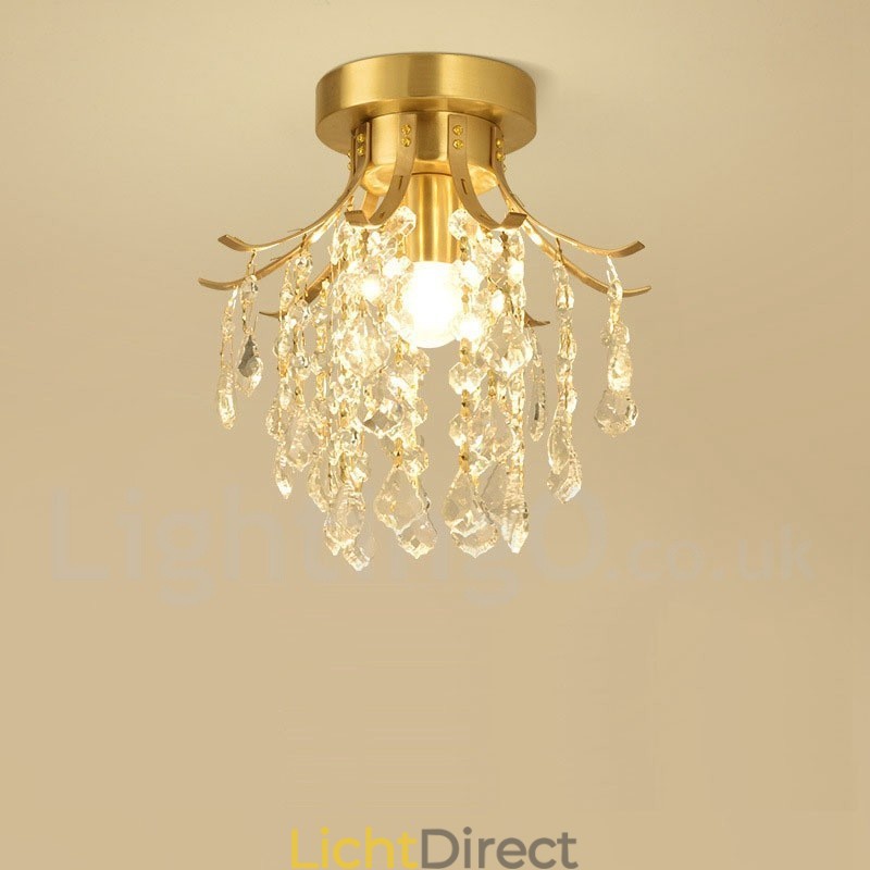 Puur messing rustieke lodge Scandinavische stijl plafondlampen met kristallen