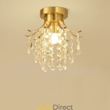 Puur messing rustieke lodge Scandinavische stijl plafondlampen met kristallen Puur messing rustieke lodge Scandinavische stijl plafondlampen met kristallen