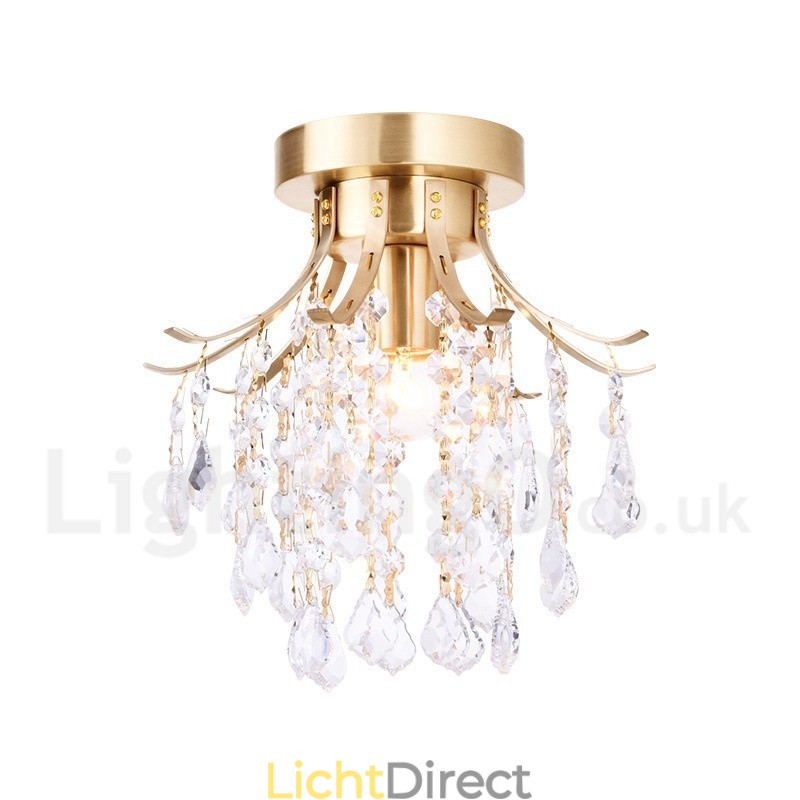 Puur messing rustieke lodge Scandinavische stijl plafondlampen met kristallen