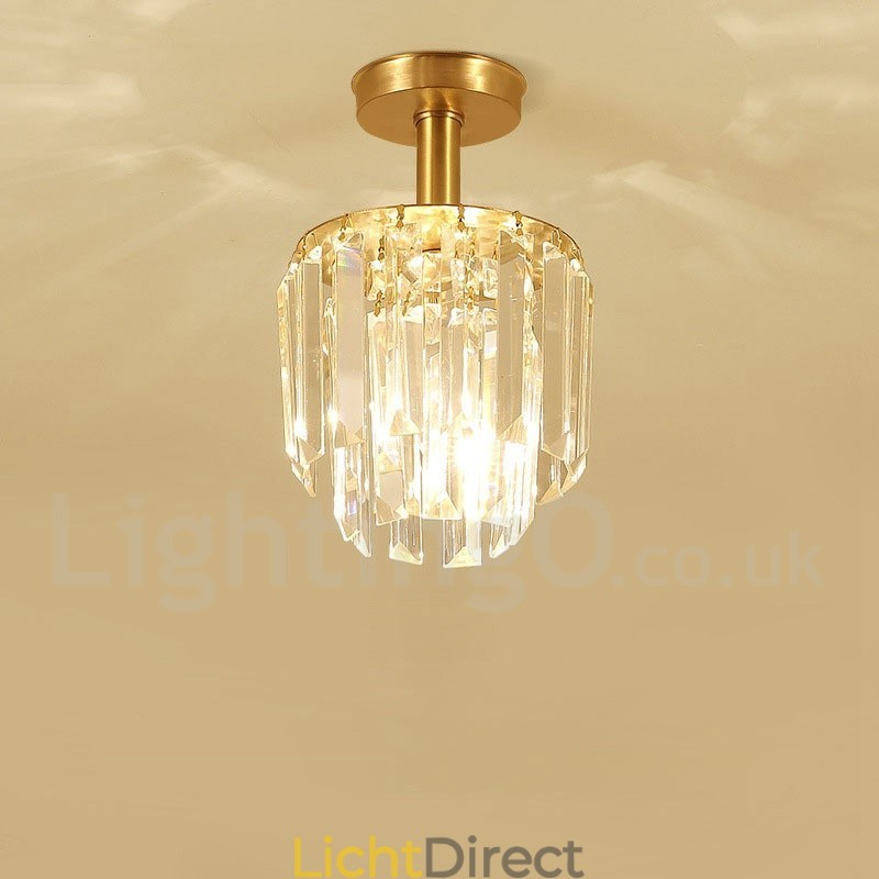 Puur messing rustieke lodge Scandinavische stijl plafondlampen met kristallen
