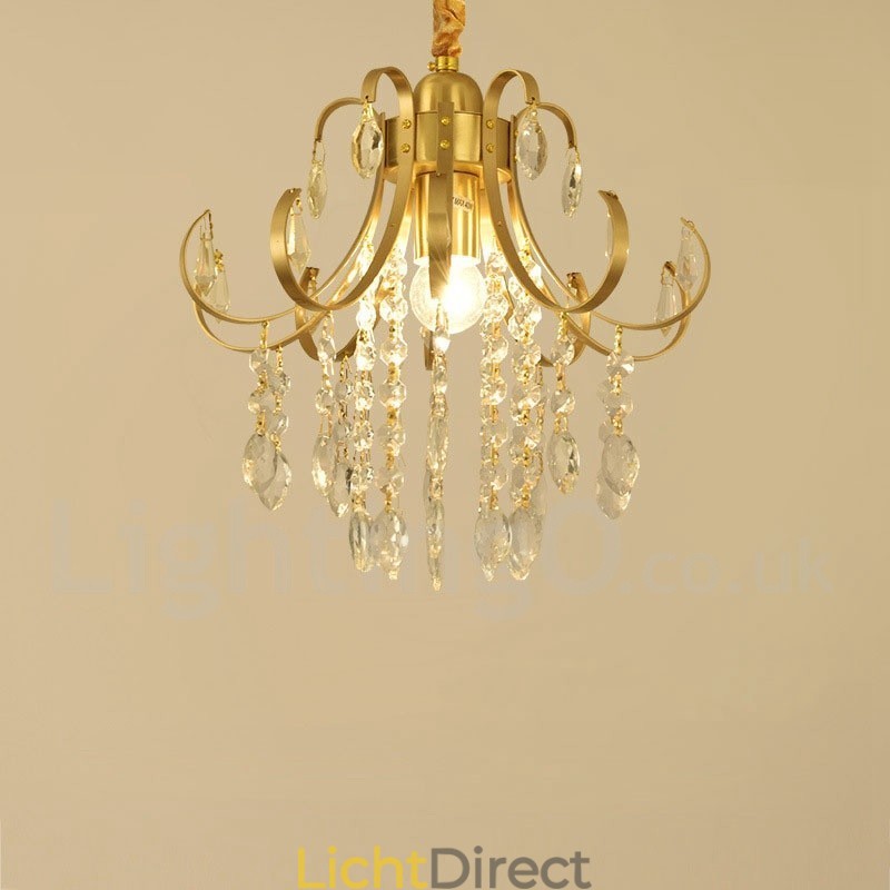 Puur messing rustieke lodge Scandinavische stijl plafondlampen met kristallen