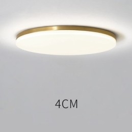 Messing ultradunne ronde dimbare moderne eigentijdse Scandinavische stijl plafondlampen met acryl kap kunnen ook als wandlamp worden gebruikt