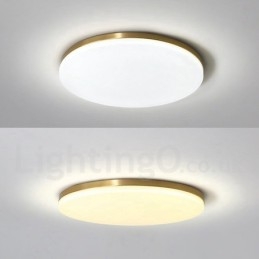 Messing ultradunne ronde dimbare moderne eigentijdse Scandinavische stijl plafondlampen met acryl kap kunnen ook als wandlamp worden gebruikt