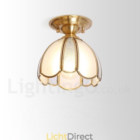 Puur messing rustieke lodge Scandinavische stijl plafondlamp met glazen kap Puur messing rustieke lodge Scandinavische stijl plafondlamp met glazen kap
