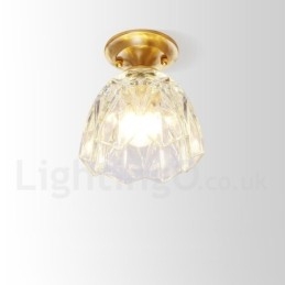 Puur messing rustieke lodge Scandinavische stijl plafondlamp met glazen kap