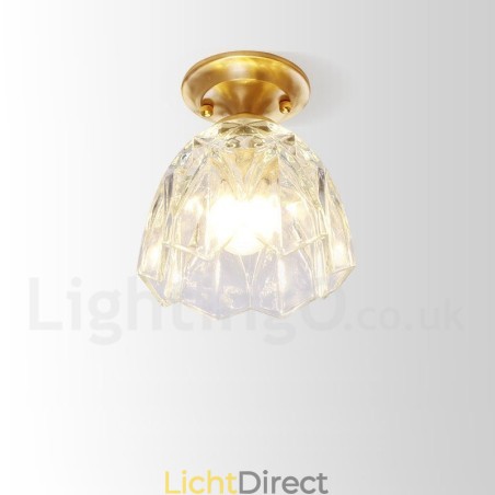 Puur messing rustieke lodge Scandinavische stijl plafondlamp met glazen kap Puur messing rustieke lodge Scandinavische stijl plafondlamp met glazen kap