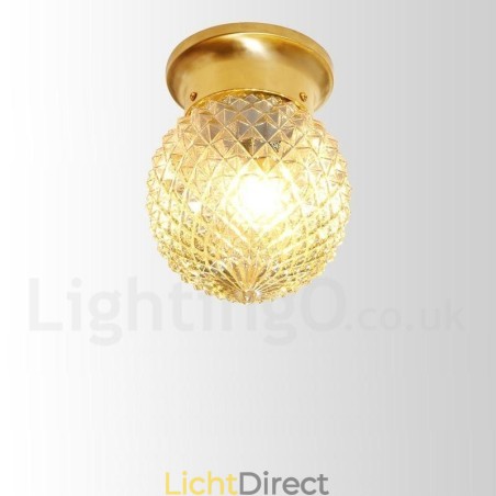 Puur messing rustieke lodge Scandinavische stijl plafondlamp met glazen kap Puur messing rustieke lodge Scandinavische stijl plafondlamp met glazen kap