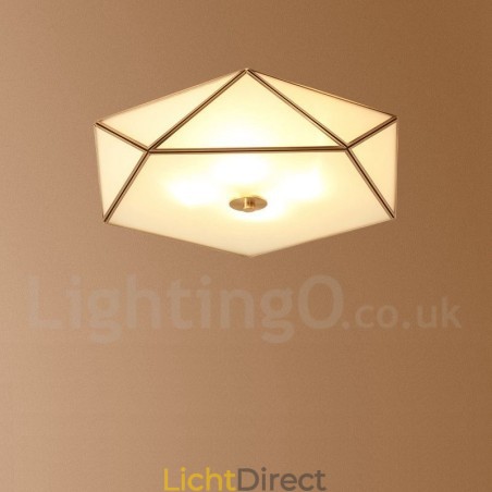 Puur messing rustieke lodge Scandinavische stijl plafondlamp met glazen kap Puur messing rustieke lodge Scandinavische stijl plafondlamp met glazen kap