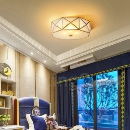 Puur messing rustieke lodge Scandinavische stijl plafondlamp met glazen kap
