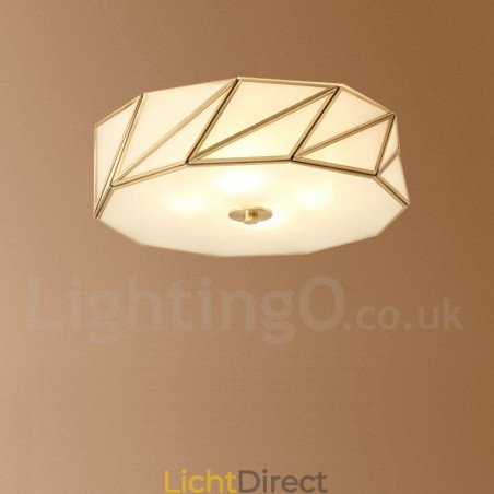 Puur messing rustieke lodge Scandinavische stijl plafondlamp met glazen kap Puur messing rustieke lodge Scandinavische stijl plafondlamp met glazen kap