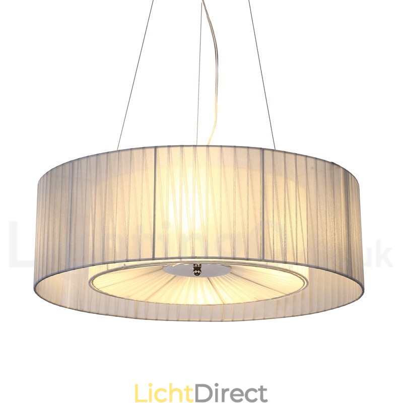 Drum 4-lichts hanglamp met stoffen kap