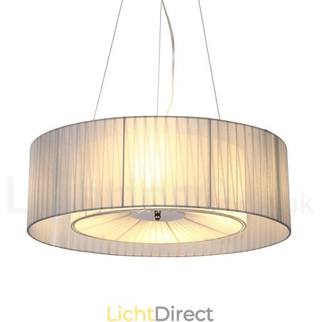 Drum 4-lichts hanglamp met stoffen kap Drum 4-lichts hanglamp met stoffen kap