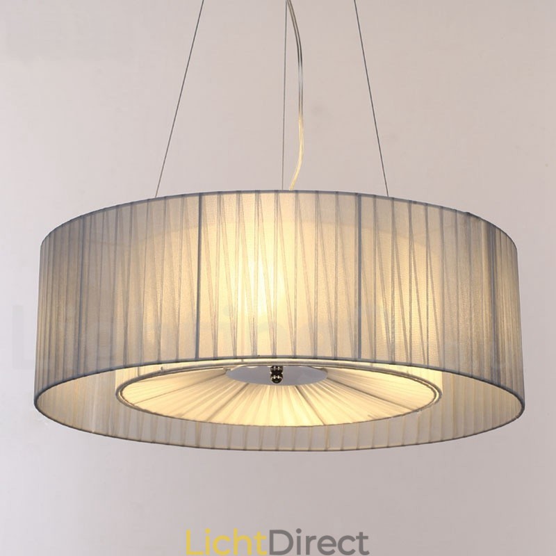 Drum 4-lichts hanglamp met stoffen kap