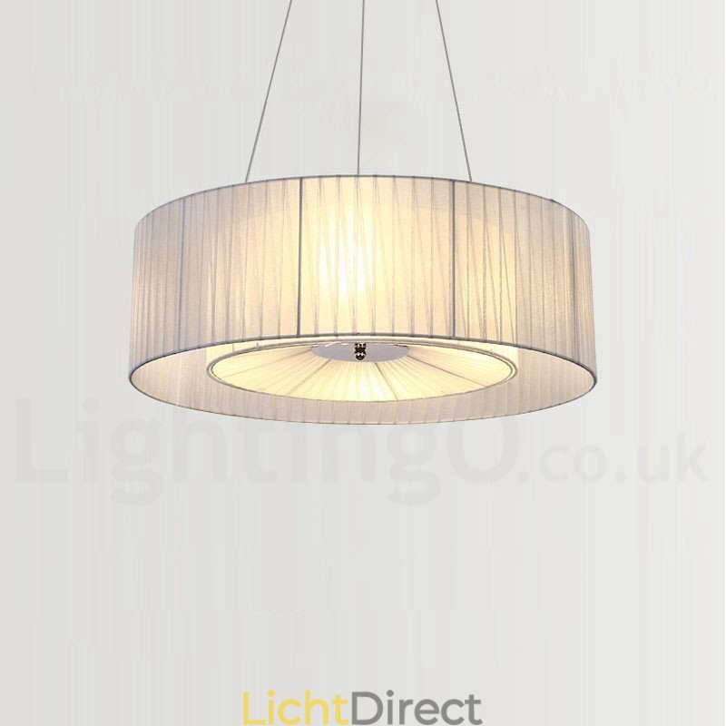 Drum 4-lichts hanglamp met stoffen kap