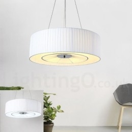 Drum 4-lichts hanglamp met stoffen kap