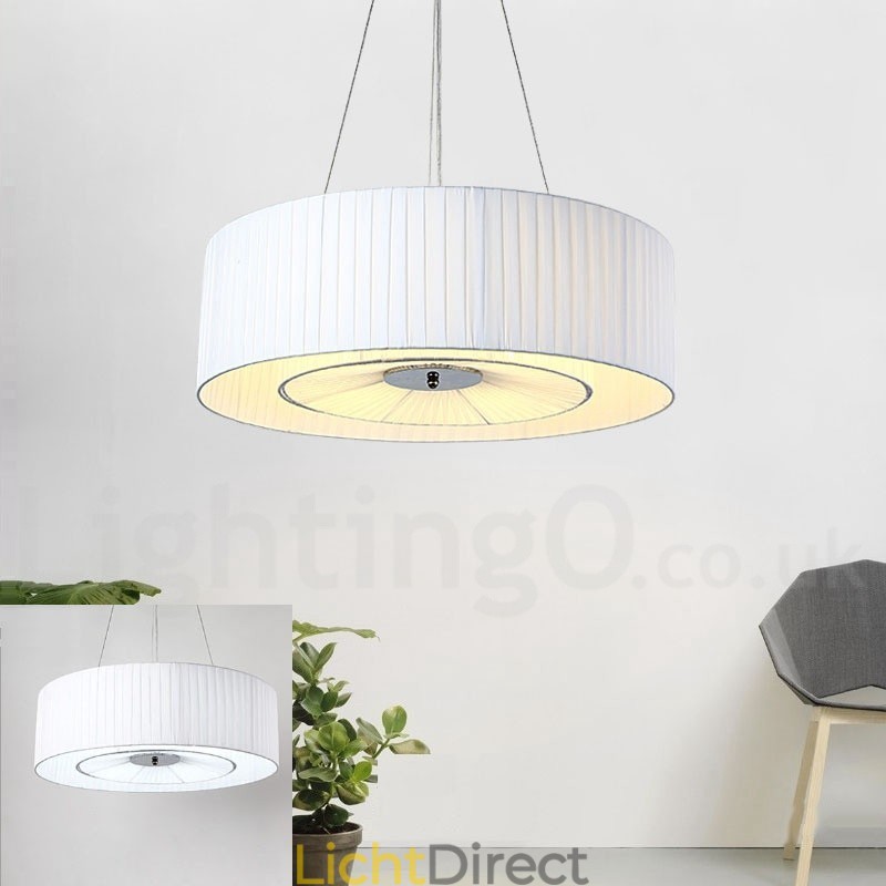 Drum 4-lichts hanglamp met stoffen kap