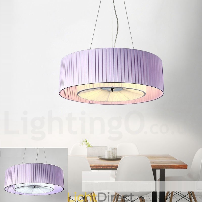 Drum 4-lichts hanglamp met stoffen kap