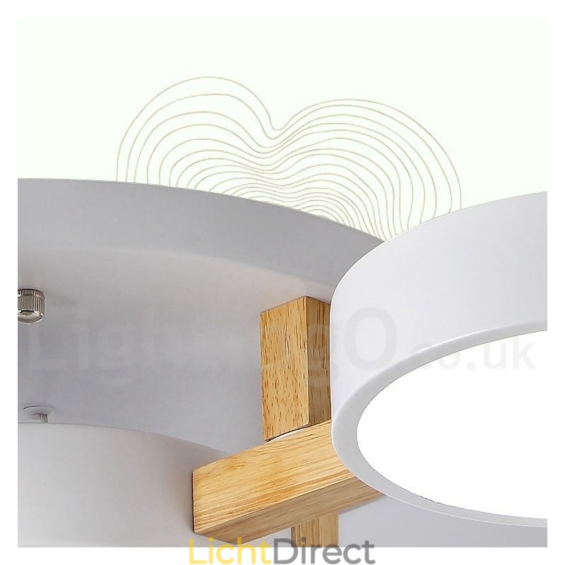 Houten kroonluchter moderne eigentijdse Scandinavische stijl plafondlamp met acryl kap