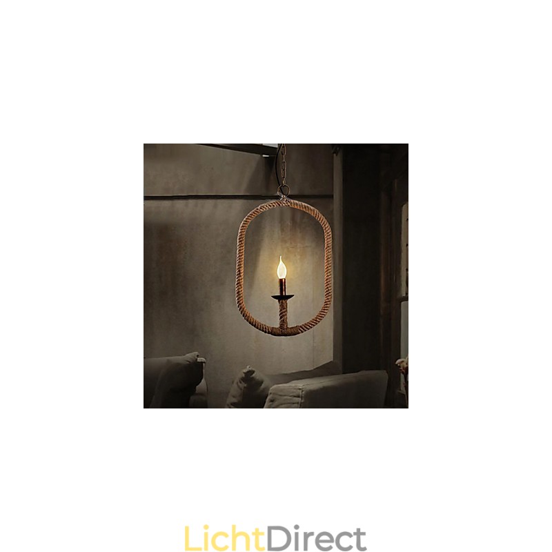 Retro 1 Lamp Hennep Touw Kroonluchter Retro Landelijke Stijl