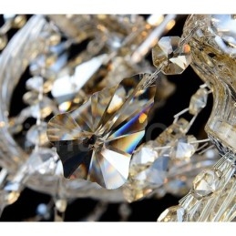 6 lampen retro cognac kleur K9 kristal moderne kroonluchter