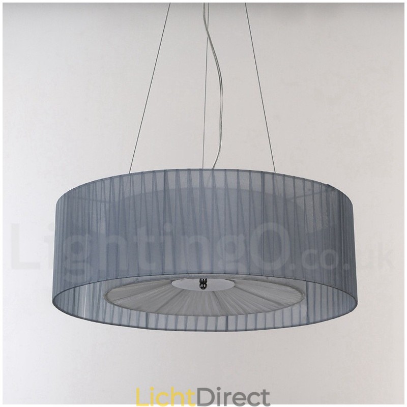 Drum 4-lichts hanglamp met stoffen kap
