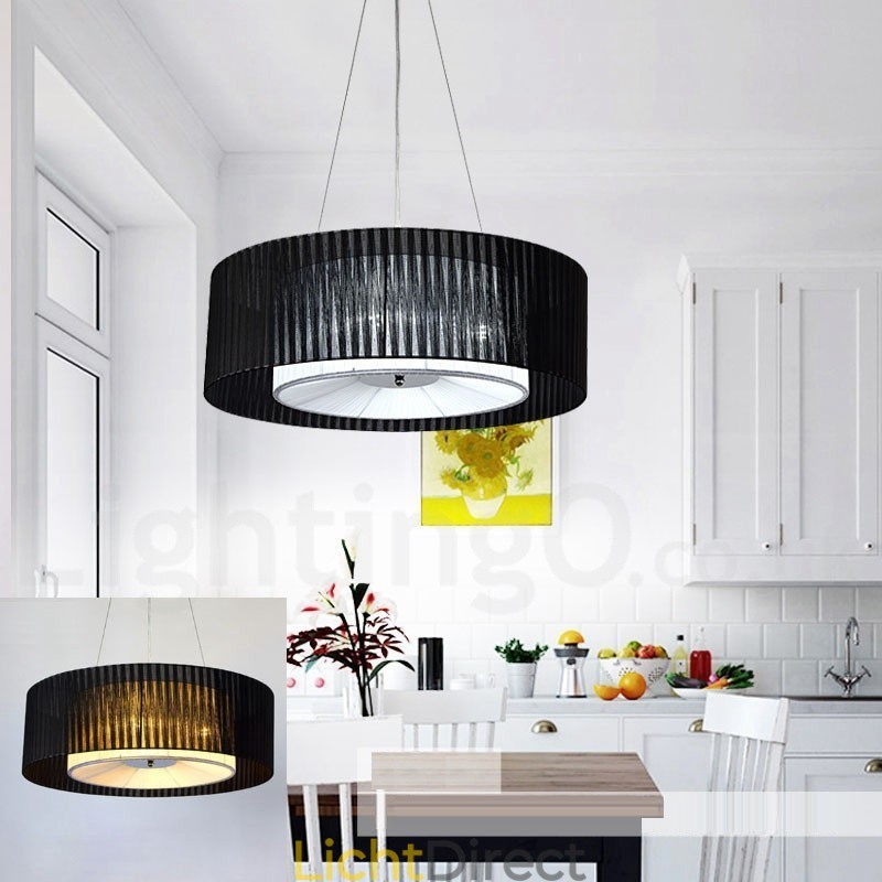 Drum 4-lichts hanglamp met stoffen kap